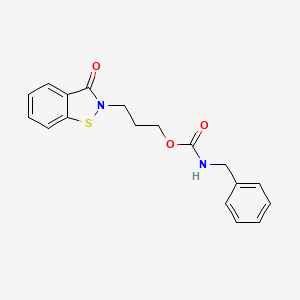 molecular formula C18H18N2O3S B12679015 3-(3-oxo-1,2-benzothiazol-2-yl)propyl N-benzylcarbamate CAS No. 199172-92-4