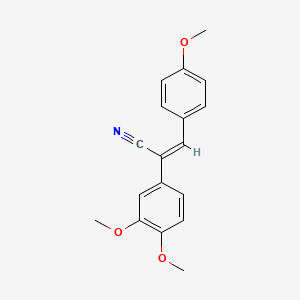molecular formula C18H17NO3 B12679087 2-(3,4-Dimethoxyphenyl)-3-(4-methoxyphenyl)acrylonitrile CAS No. 74272-61-0