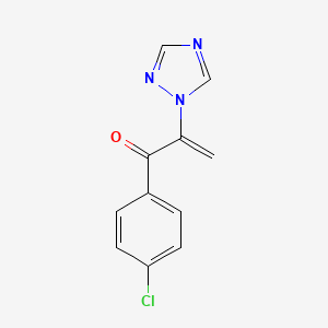 molecular formula C11H8ClN3O B12679091 2-Propen-1-one, 1-(4-chlorophenyl)-2-(1H-1,2,4-triazol-1-yl)- CAS No. 104940-90-1