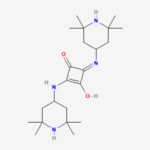 molecular formula C22H38N4O2 B12679128 1,3-Dioxido-2,4-bis((2,2,6,6-tetramethyl-4-piperidyl)amino)cyclobutenediylium CAS No. 85909-43-9