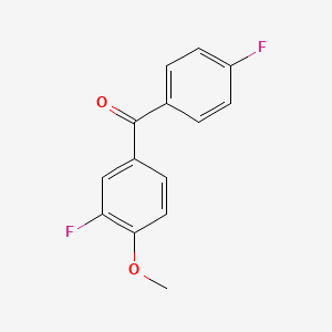 molecular formula C14H10F2O2 B12679130 3,4'-Difluoro-4-methoxybenzophenone CAS No. 87750-58-1