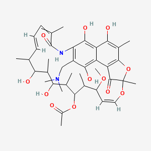 molecular formula C40H54N2O12 B12679140 3-Dimethylaminomethyl rifamycin SV CAS No. 4135-85-7