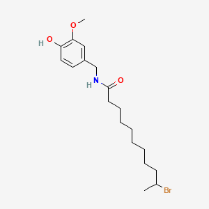 molecular formula C19H30BrNO3 B12679175 Undecanamide, 10-bromo-N-vanillyl- CAS No. 102612-98-6