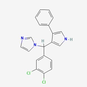 molecular formula C20H15Cl2N3 B12679179 1H-Imidazole, 1-((3,4-dichlorophenyl)(4-phenyl-1H-pyrrol-3-yl)methyl)- CAS No. 170938-60-0