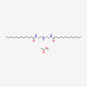 molecular formula C28H57N3O2.C2H4O2<br>C30H61N3O4 B12679185 N,N'-(Iminodiethylene)bis(dodecanamide) monoacetate CAS No. 93918-57-1