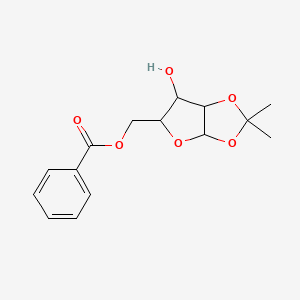 molecular formula C15H18O6 B1267919 (6-Hydroxy-2,2-dimethyl-3a,5,6,6a-tetrahydrofuro[2,3-d][1,3]dioxol-5-yl)methyl benzoate CAS No. 6022-96-4