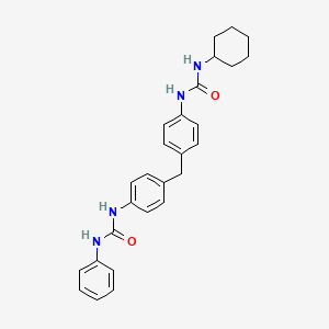 molecular formula C27H30N4O2 B12679193 Urea, N-(4-((4-(((cyclohexylamino)carbonyl)amino)phenyl)methyl)phenyl)-N'-phenyl- CAS No. 1029222-87-4