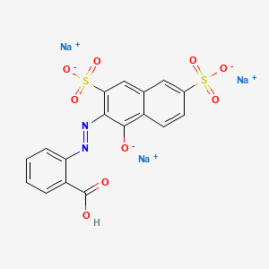 molecular formula C17H9N2Na3O9S2 B12679195 Trisodium 2-((1-hydroxy-3,6-disulphonato-2-naphthyl)azo)benzoate CAS No. 68806-09-7