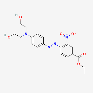 molecular formula C19H22N4O6 B12679214 Ethyl 4-((4-(bis(2-hydroxyethyl)amino)phenyl)azo)-3-nitrobenzoate CAS No. 85187-46-8