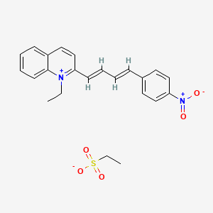 molecular formula C23H24N2O5S B12679276 1-Ethyl-2-(4-(4-nitrophenyl)buta-1,3-dienyl)quinolinium ethanesulphonate CAS No. 94200-19-8