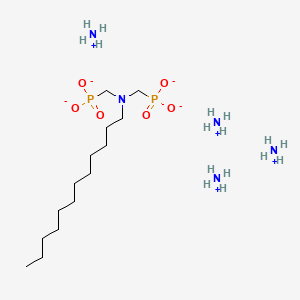 molecular formula C14H45N5O6P2 B12679295 Tetraammonium ((dodecylimino)bis(methylene))bisphosphonate CAS No. 94202-10-5