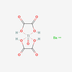 molecular formula C4H4BaO9Ti+2 B12679393 Barium bis(oxalato(2-)-O,O')oxotitanate(2-) CAS No. 14523-21-8