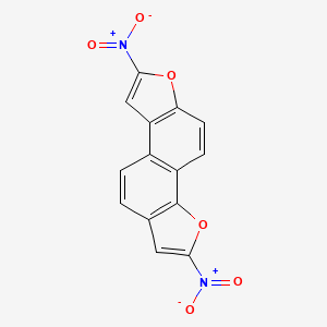 molecular formula C14H6N2O6 B12679407 2,7-dinitro-[1]benzofuro[6,7-e][1]benzofuran CAS No. 111258-02-7