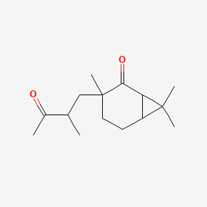 molecular formula C15H24O2 B12679409 3,7,7-Trimethyl-3-(2-methyl-3-oxobutyl)bicyclo[4.1.0]heptan-2-one CAS No. 85409-65-0