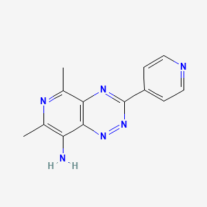 molecular formula C13H12N6 B12679448 5,7-Dimethyl-3-pyridin-4-yl-pyrido(3,4-e)(1,2,4)triazin-8-ylamine CAS No. 121845-82-7