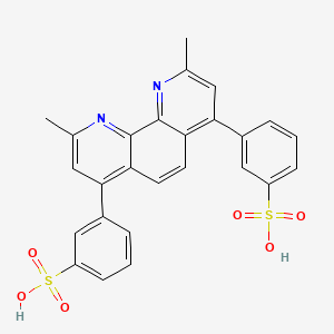 molecular formula C26H20N2O6S2 B12679483 Sodium 2,9-dimethyl-4,7-diphenyl-1,10-phenanthrolinesulphonate CAS No. 52132-81-7