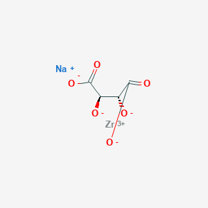 molecular formula C4H2NaO6Zr B12679501 (R-(R*,R*))-Tartaric acid, sodium zirconium salt CAS No. 94536-69-3