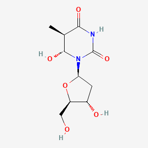 molecular formula C10H16N2O6 B12679517 Thymidine, 5,6-dihydro-6-hydroxy-, (5R,6R)- CAS No. 58717-00-3