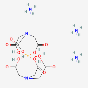 molecular formula C12H30FeN5O12+3 B12679522 Triammonium bis(N,N-bis(carboxymethyl)glycinato(3-)-N,O,O')ferrate(3-) CAS No. 97171-69-2