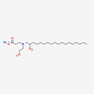 molecular formula C23H46NNaO4 B12679548 Sodium N-(2-hydroxyethyl)-N-(2-hydroxyoctadecyl)-beta-alaninate CAS No. 70521-77-6
