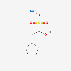 molecular formula C7H13NaO4S B12679616 Sodium alpha-hydroxycyclopentaneethanesulphonate CAS No. 84803-66-7