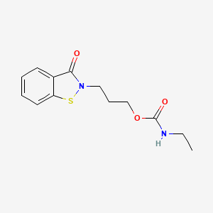 molecular formula C13H16N2O3S B12679680 3-(3-oxo-1,2-benzothiazol-2-yl)propyl N-ethylcarbamate CAS No. 199172-84-4