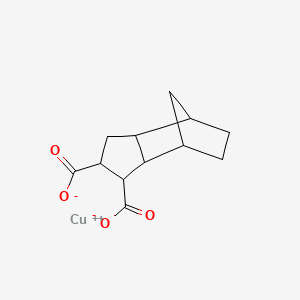 molecular formula C12H14CuO4 B12679750 Copper(II) octahydro-4,7-methano-1H-indenedicarboxylate CAS No. 93776-43-3