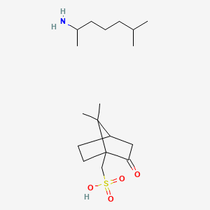 molecular formula C18H35NO4S B12679767 (1,5-Dimethylhexyl)ammonium (1)-2-oxobornane-10-sulphonate CAS No. 100683-80-5