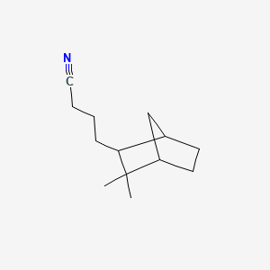 molecular formula C13H21N B12679784 3,3-Dimethylbicyclo(2.2.1)heptane-2-butyronitrile CAS No. 85567-32-4
