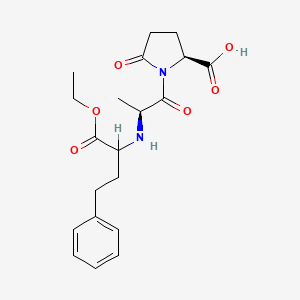 molecular formula C20H26N2O6 B12679828 N-(1-(Ethoxycarbonyl)-3-phenylpropyl)-alanyl-pyroglutamic acid CAS No. 90940-59-3