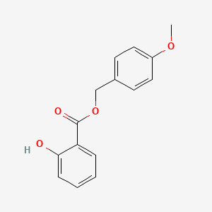 molecular formula C15H14O4 B12679858 Benzoic acid, 2-hydroxy-, (4-methoxyphenyl)methyl ester CAS No. 72845-81-9
