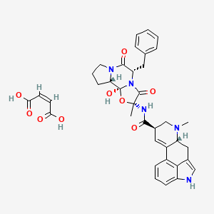 molecular formula C37H39N5O9 B12679900 5'alpha-Benzyl-12'-hydroxy-2'-methylergotaman-3',6',18-trione maleate CAS No. 61498-90-6