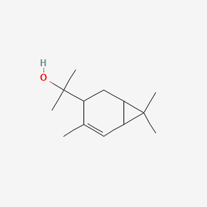 molecular formula C13H22O B12679908 alpha,alpha,4,7,7-Pentamethylbicyclo(4.1.0)hept-4-ene-3-methanol CAS No. 93777-42-5