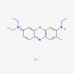 molecular formula C19H24ClN3O B12679947 7-(Diethylamino)-3-(ethylamino)-2-methylphenoxazin-5-ium chloride CAS No. 31857-17-7
