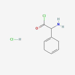 molecular formula C8H11Cl2NO B12679974 alpha-Aminocyclohexa-1,4-diene-1-acetyl chloride hydrochloride CAS No. 51013-53-7
