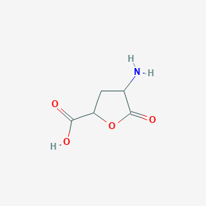 molecular formula C5H7NO4 B126800 4-Amino-5-oxotetrahydrofuran-2-carboxylic acid CAS No. 150576-56-0