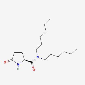 molecular formula C17H32N2O2 B12680037 (S)-N,N-Dihexyl-5-oxopyrrolidine-2-carboxamide CAS No. 85187-30-0