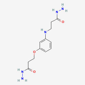 molecular formula C12H19N5O3 B12680060 N-(3-(3-Hydrazino-3-oxopropoxy)phenyl)-beta-alaninohydrazide CAS No. 93839-73-7