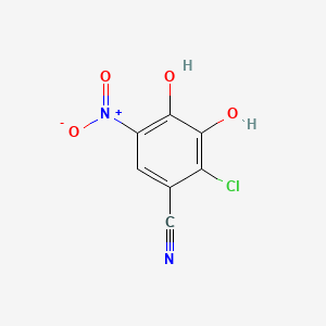 molecular formula C7H3ClN2O4 B12680082 2-Chloro-3,4-dihydroxy-5-nitrobenzonitrile CAS No. 125629-22-3