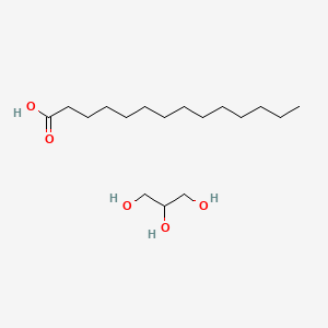 molecular formula C17H36O5 B12680085 Tetradecanoic acid, ester with 1,2,3-propanetriol CAS No. 11140-02-6