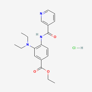 molecular formula C19H24ClN3O3 B12680090 Ethyl 3-(diethylamino)-4-((3-pyridylcarbonyl)amino)benzoate monohydrochloride CAS No. 94276-20-7