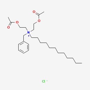 molecular formula C27H46ClNO4 B12680170 Bis[2-(acetoxy)ethyl]benzyldodecylammonium chloride CAS No. 93777-18-5