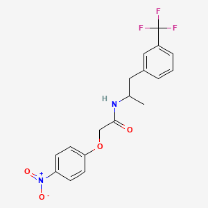 molecular formula C18H17F3N2O4 B12680173 N-[1-Methyl-2-[3-(trifluoromethyl)phenyl]ethyl]-2-(4-nitrophenoxy)acetamide CAS No. 40256-87-9