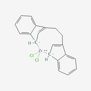 molecular formula C20H16Cl2Zr B12680234 Zirconium, dichloro(1,2-ethanediylbis((1,2,3,3a,7a-eta)-1H-inden-1-ylidene))- CAS No. 112243-78-4