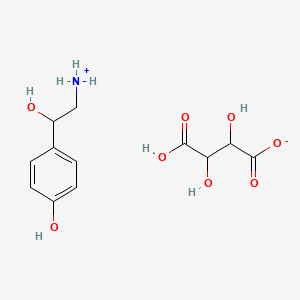 molecular formula C12H17NO8 B12680239 beta,4-Dihydroxyphenethylammonium hydrogen tartrate CAS No. 71720-37-1
