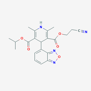 molecular formula C21H22N4O5 B126803 3-O-(2-cyanoethyl) 5-O-propan-2-yl 4-(2,1,3-benzoxadiazol-4-yl)-2,6-dimethyl-1,4-dihydropyridine-3,5-dicarboxylate CAS No. 88977-31-5