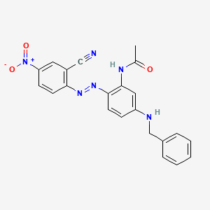 molecular formula C22H18N6O3 B12680300 N-[2-[(2-Cyano-4-nitrophenyl)azo]-5-[(phenylmethyl)amino]phenyl]acetamide CAS No. 93859-28-0