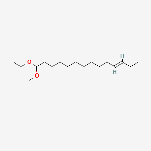 molecular formula C18H36O2 B12680352 3-Tetradecene, 14,14-diethoxy-, (3E)- CAS No. 71487-11-1