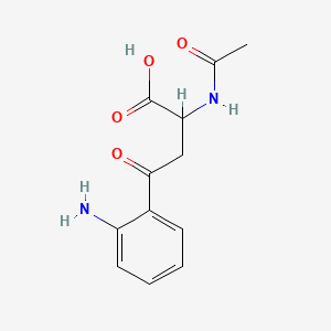 molecular formula C12H14N2O4 B12680423 Benzenebutanoic acid, alpha-(acetylamino)-2-amino-gamma-oxo- CAS No. 2044-53-3