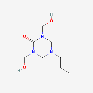 molecular formula C8H17N3O3 B12680496 Tetrahydro-1,3-bis(hydroxymethyl)-5-propyl-1,3,5-triazin-2(1H)-one CAS No. 90228-18-5